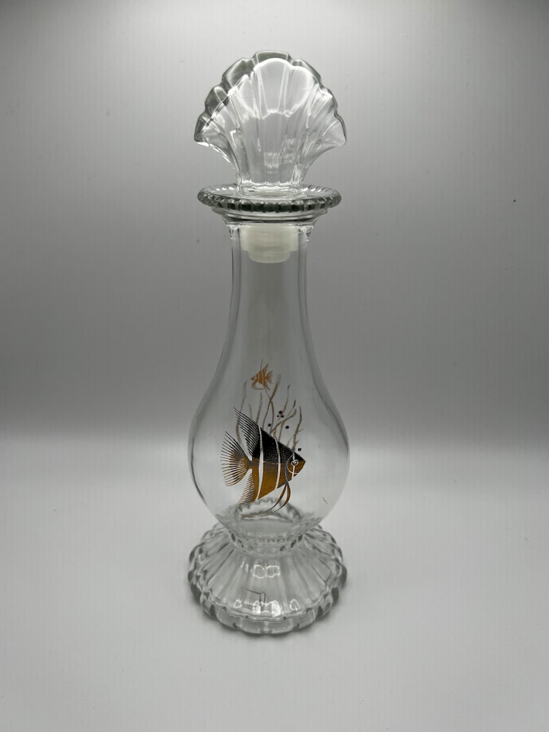 Vintage Avon Sea Fantasy Bud Vase, Clear Glass Bottle With Shell