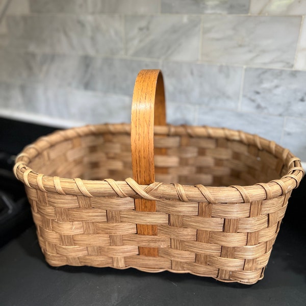 Woven Basket With Handle - Etsy