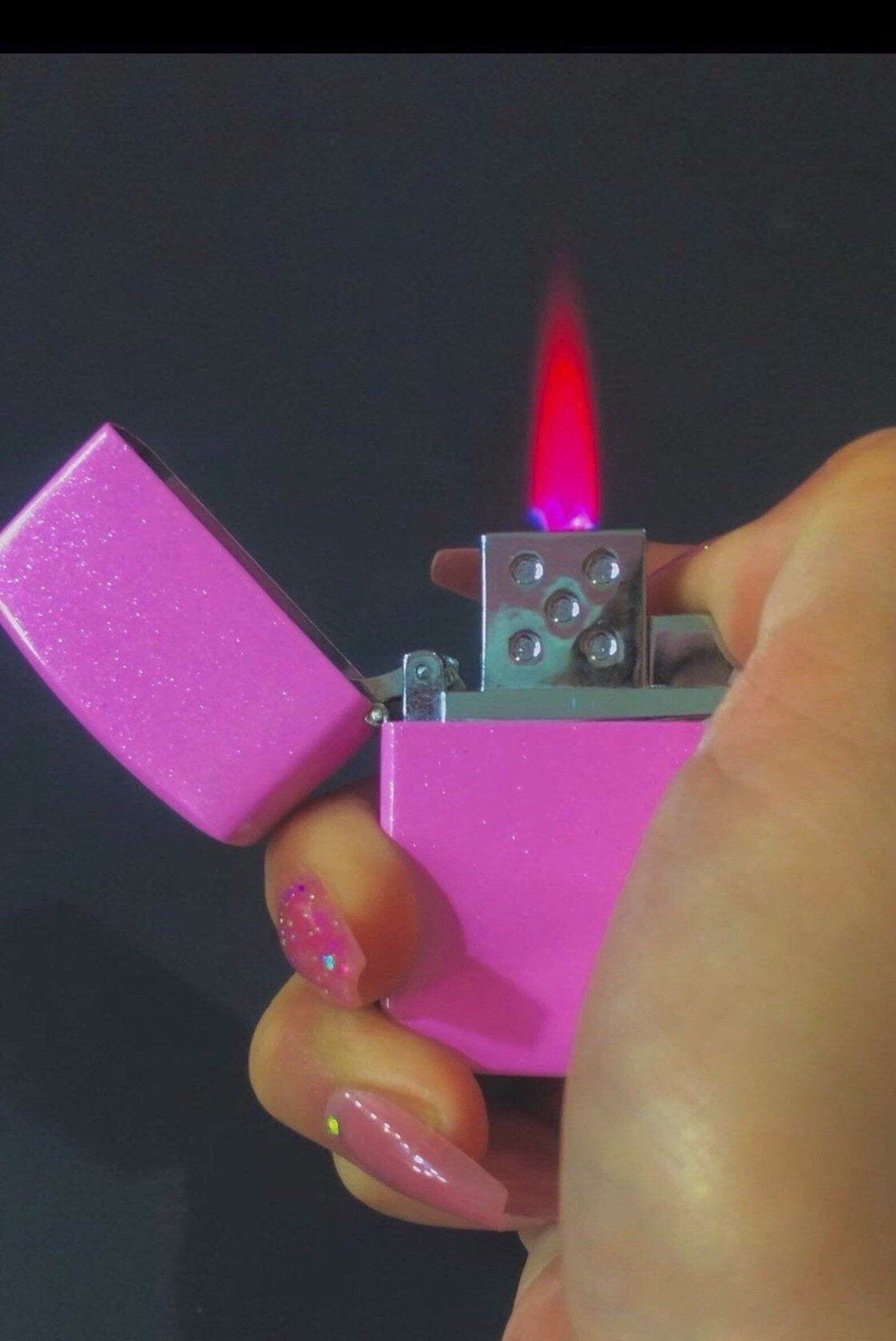 Pink Flame Sparkly Refillable Butane Torch Lighter Etsy
