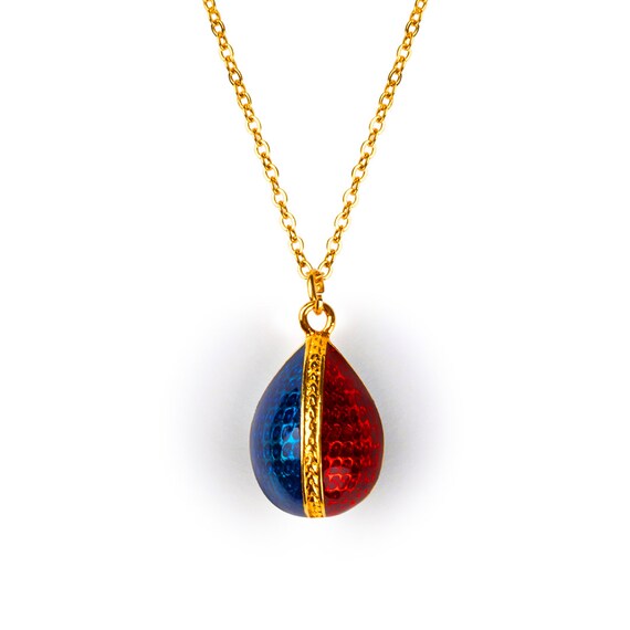 Russe Faberge Œuf Pendentif Avec Un Tourbillon Design en Rouge/Vert Couleurs Russe Faberge Œuf Pendentif Avec Un Tourbillon Design en Rouge/Vert Couleurs