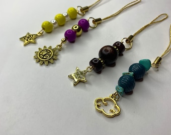 Star, Moon, Sun & Other Celestial Gold Phone Charms