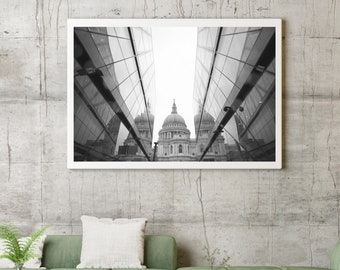 St Paul's Cathedral Digital Print, Digital Print, London Wall Art, London, Architecture, Europe, Travel, Travel Print, BW Wall Art, City