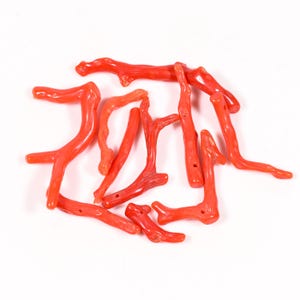 Italian Red Coral Branch Gemstone Mediterranean Red Coral Branch 100%Natural Sea Coral Well Polished Stick Gemstone Make For Jewelry Making