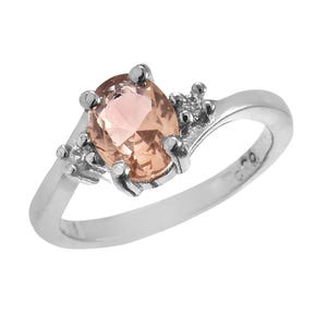 Faceted Morganite Ring For Gift, 925 Sterling Silver For Women, Engagement Ring, Womens Morganite Ring, Handmade Ring For Gift for Wife Her