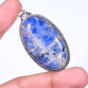 Sodalite Pendant Gemstone Pendant Handmade Jewelry 925 Sterling Silver Pendant Sodalite Jewelry Gift For Her Women Pendant Brand New Pendant