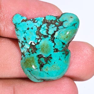 Natural Blue Turquoise Rough Stone | Raw Polished Turquoise Gemstone for Jewelry Making, Healing, Crafts Gemstone Rough Loose Rough Jewelry