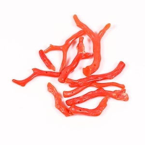 100% Natural Italian Red Coral Well Polished Branch Gemstone-Mediterranean Coral Loose Reef Branch-Undyed Red Coral Tree Branch-For Jewelry