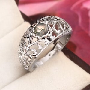 Genuine Moss Agate Sterling Silver Ring Antique Natural Moss Agate Ring Natural Moss Agate Ring Unique Engagement Ring Mother&#39;s Day Gift