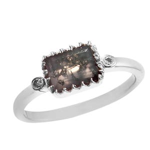 Green Moss Agate Ring Solid 925 Sterling Silver Ring Art Deco Engagement Ring | Unique Bridal Wedding Ring for Women Anniversary Gift Ring