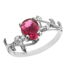 Pear Pink Topaz Ring Solid 925 Sterling Silver Ring, Pink Topaz Leaf Design Ring For Gift Wedding Gift Anniversary Gift Birthday Gift Wife