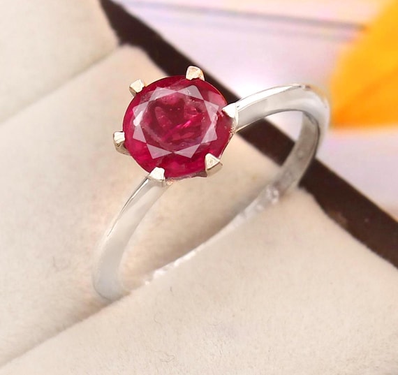 Bague topaze rose naturelle en argent sterling massif 925, pierre