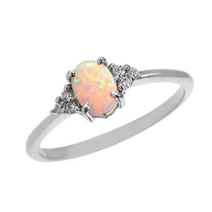925 Silver Fire Opal Ring, Delicate Silver Ring, Stacking Opal Ring, Sterling Silver Ring, Yellow Opal, Fire Opal Jewelry Gift, Gift For Her