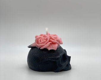 Dia De Los Muertos, sugar skull candle, Day of The Dead, Halloween, gift, skull candle, skulls, goth candle,