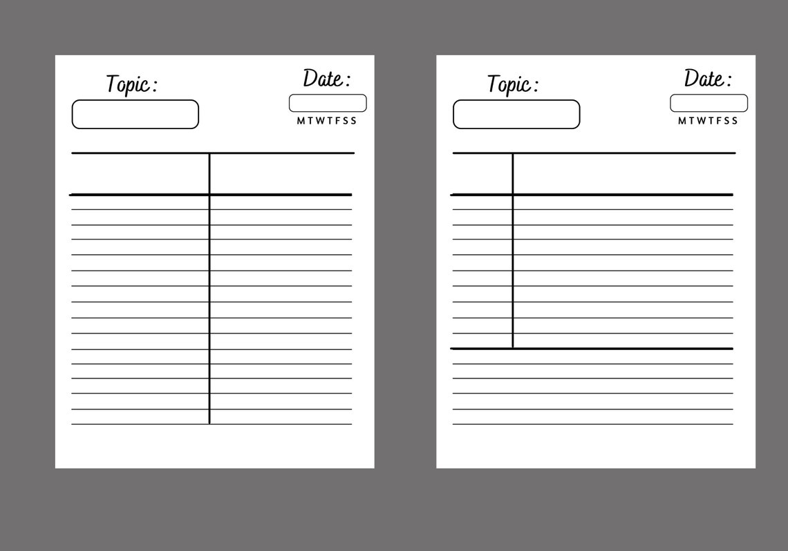 Printable Notes Pages | Print at Home Planner Pages Note Taking Pack ...