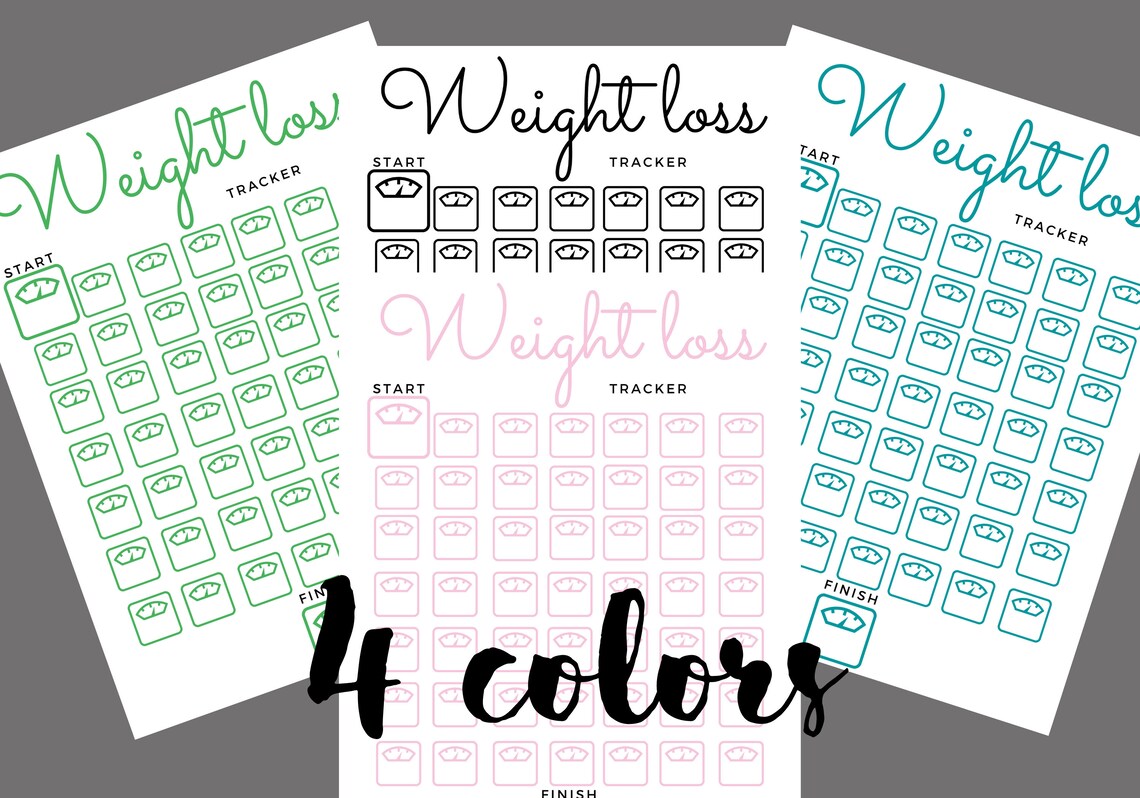 Printable Weight Loss Tracker Journal, Digital Weight Loss Chart