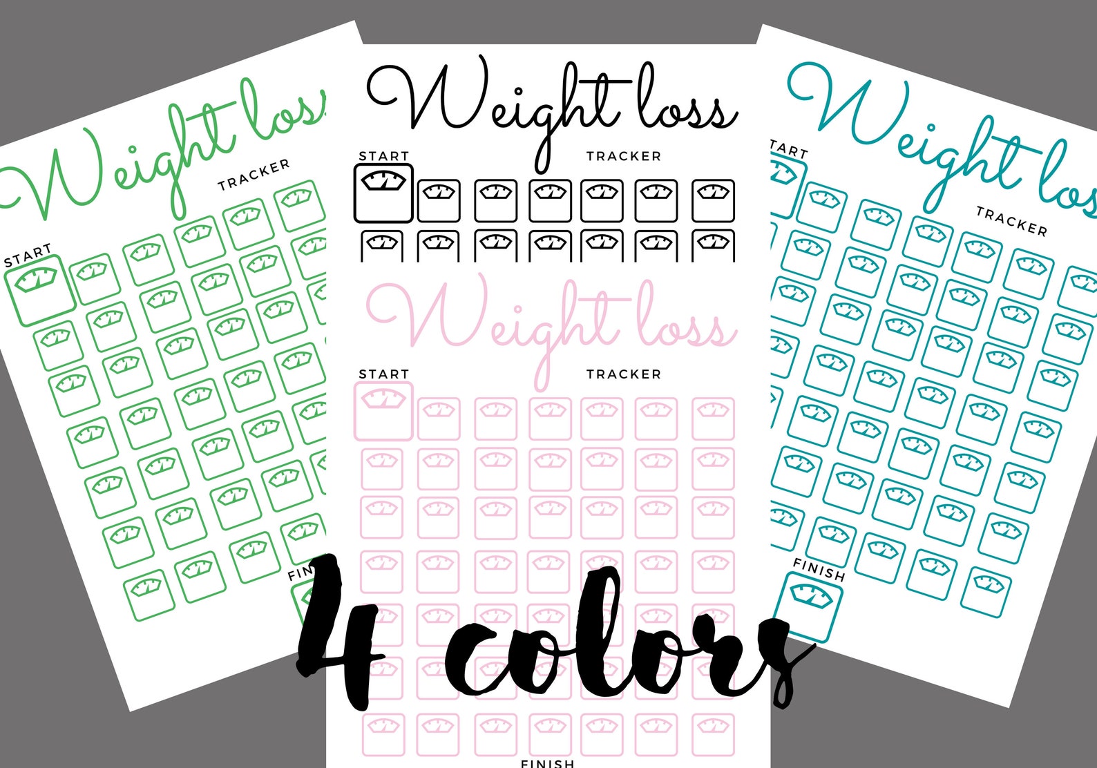 Printable Weight Loss Tracker Journal, Digital Weight Loss Chart