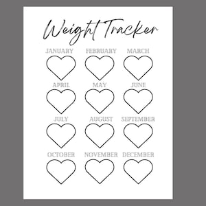Monthly Weight Loss Tracker Journal Printable, Weight Loss Chart, Weight Loss Goal Tracker, INSTANT download PDF, A5, LETTER