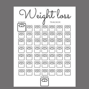 Printable Weight Loss Tracker Journal, Digital Weight Loss Chart, Weekly Weigh In, Weight Loss Motivation, Weight Loss Goal Tracker