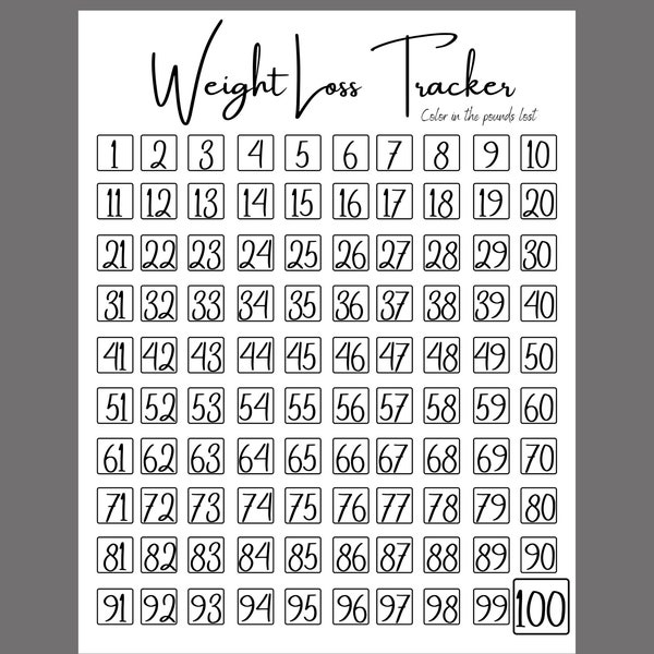 Printable Weight Loss Tracker Journal, Digital Weight Loss Chart, Weekly Weigh In, Weight Loss Motivation, Weight Loss Goal Tracker