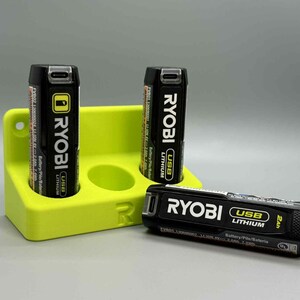 Ryobi USB Lithium Battery Wall Mounted Holder 3 Battery Holder
