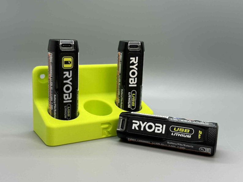 Ryobi USB Lithium Battery Wall Mounted Holder 3 Battery Holder