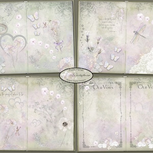 Junk Journal wedding kit, Hochzeitstag, Brautschmuck, Hochzeit, Shabby Chic, scrapbook, Collage, Spitze und Ephemera