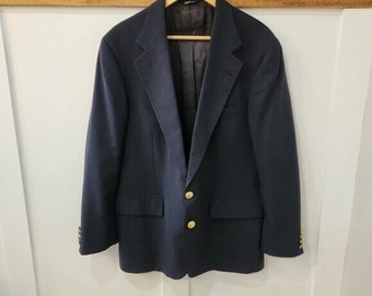 Polo University Club Ralph Lauren Blazer Sport Coat Gold Buttons Mens 44 R Blue