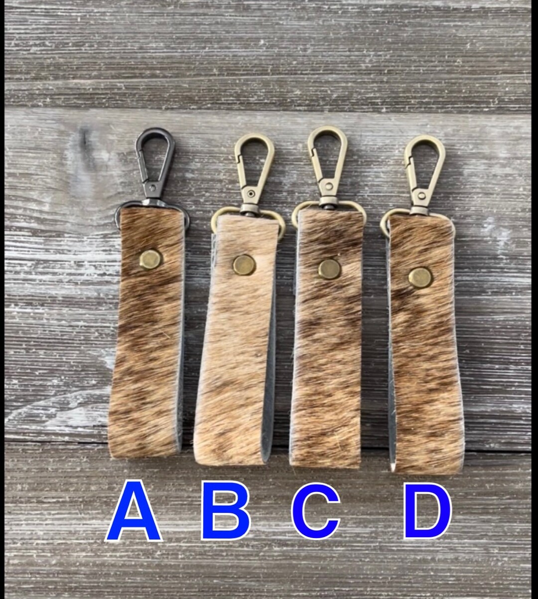 Cowhide Keychains Etsy