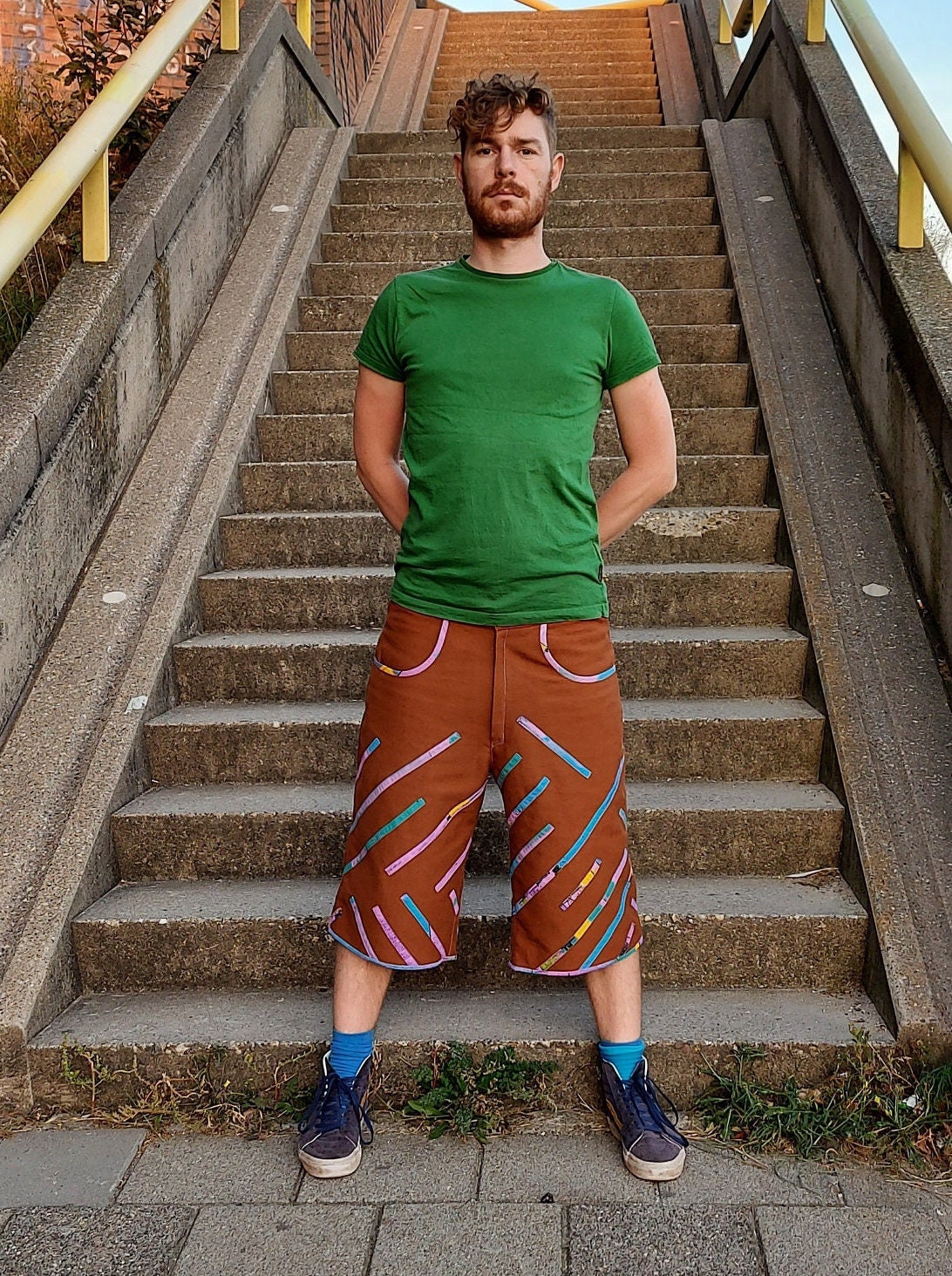 Baggy Skater Trousers Shorts With Deep 
