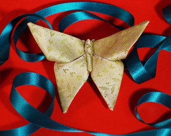 Origami Butterfly Bow Tie - Young Green Dragon, Unique, Special, Original, Handmade