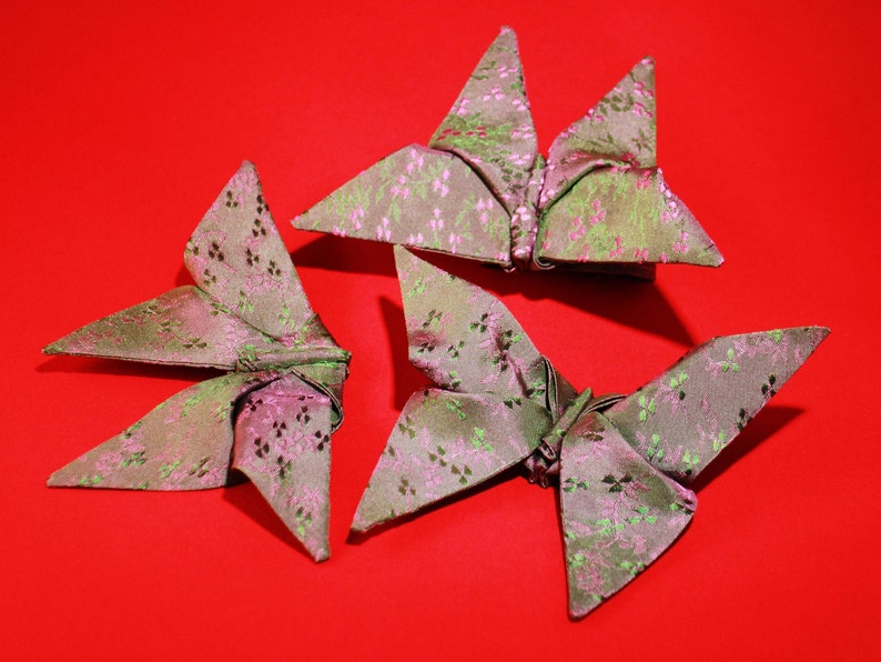 Origami Butterfly Bow Tie Pink Berries, Unique, Original, Handmade image 6