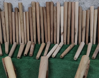 Handmade Wooden Cylinder Table Legs (Set of 4) – Ash, Oak, Walnut & More