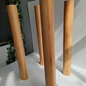 Solid Oak Cylinder Table Legs (Set of 4)