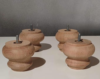 無垢材家具脚、ウォールナット、ブナ、チェスナット、4本セット