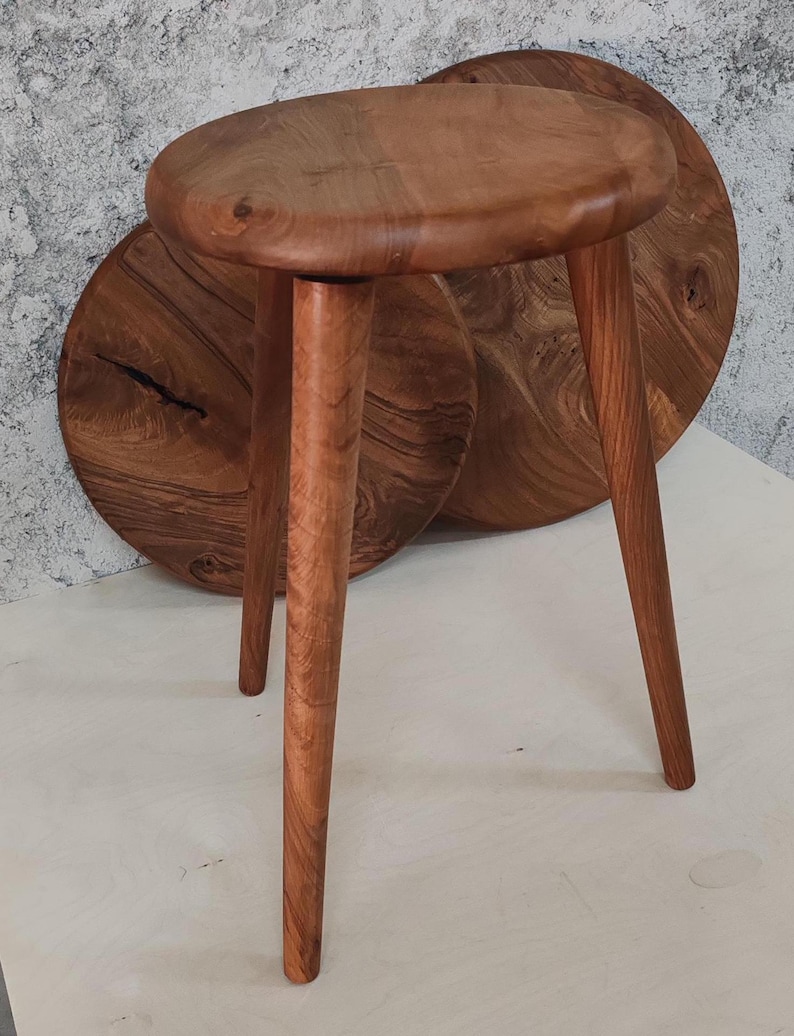 Walnut Side Table Handmade Wooden – Round Side Table - Wood End Table ...
