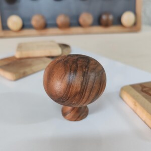 Drawer Knobs Pulls Handcrafted Wooden | Available in Various Wood Types: Chestnut, Oak, Beech, Walnut, Ash, Cherry | Bulk Orders Available