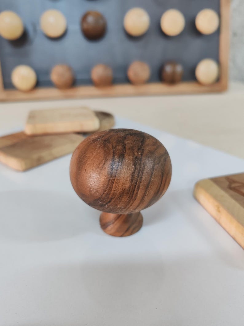 Drawer Knobs Pulls Handcrafted Wooden | Available in Various Wood Types: Chestnut, Oak, Beech, Walnut, Ash, Cherry | Bulk Orders Available