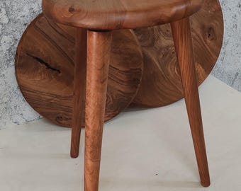 Walnotenhouten bijzettafel handgemaakt houten – ronde bijzettafel – houten bijzettafeltje – aangepaste maten beschikbaar | Gepersonaliseerde massief houten bulkbestellingen welkom
