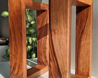 Patas de nogal para mesa de centro, patas rectangulares de madera maciza, tablero de 30 cm de ancho, juego de 2, altura de 40 cm, hechas a mano.