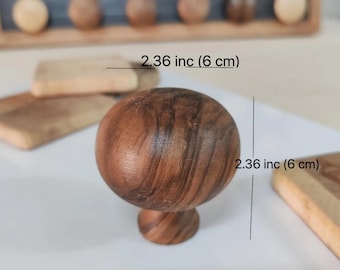 Walnut Drawer Knobs Pulls Handcrafted Wooden Set 4  | Bulk Orders Available