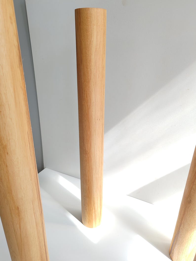 Solid Oak Cylinder Table Legs (Set of 4)