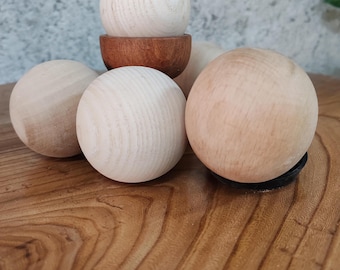 Wooden Balls Set of 5 , 3-Inch Therapy and Home Décor Balls, Made from Ashwood, Beechwood, Oak, Maple and Walnut