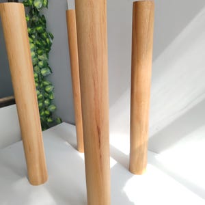 Solid Oak Cylinder Table Legs (Set of 4)