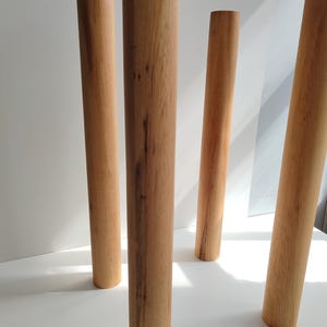 Solid Oak Cylinder Table Legs (Set of 4)