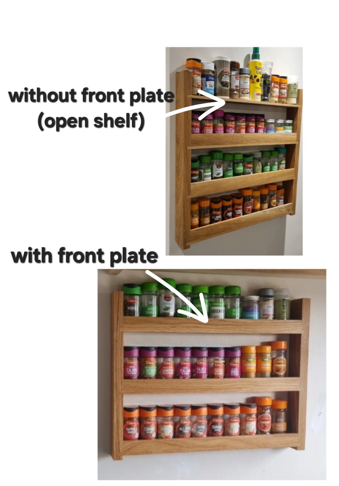Solid Oak Spice Rack Etsy