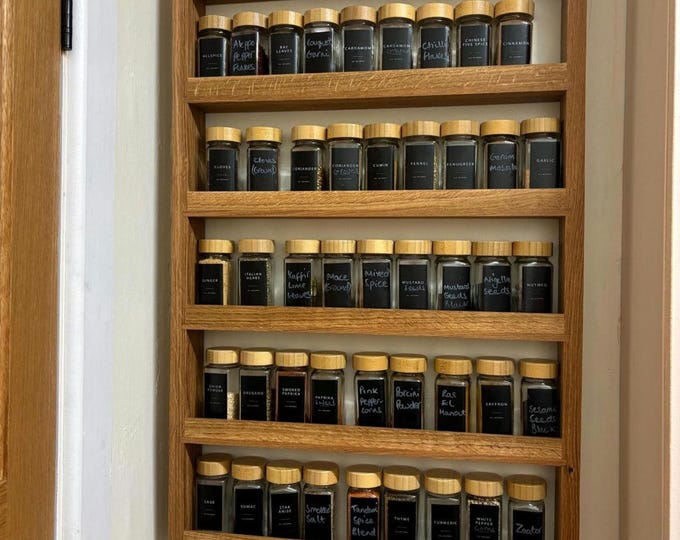 Solid Oak Spice Rack