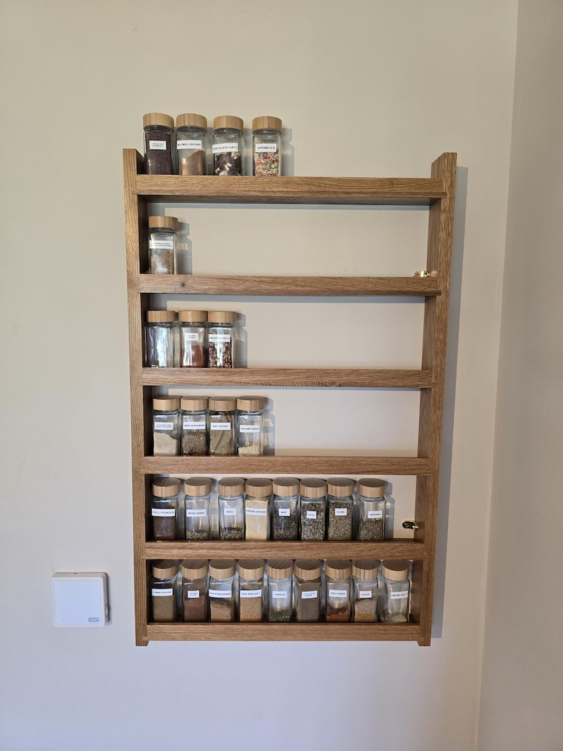 Spice Rack Frame Solid Oak Spice Rack With Bracket Fittings - Etsy