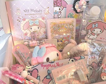 Caja de regalo luminosa misteriosa kawaii con nombre personalizado, decodificación hecha a mano / Personajes de Sanrio / My Melo / Caja misteriosa rosa / Papelería de Sanrio