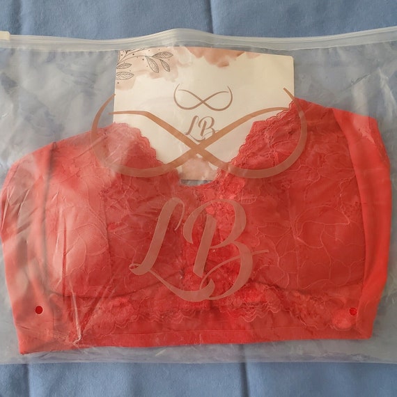 The Lacy Bra by Nuve Front Hook & Eye Closure Lucy Breeze Red New