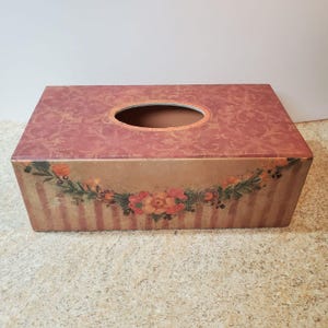 Bob's Boxes FLORAL SWAG Tissue Box Cover Holder 0424009 Shabeth K Browd